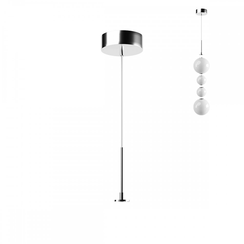 Recessed suspension kit Bilia, chrome, H.224 cm